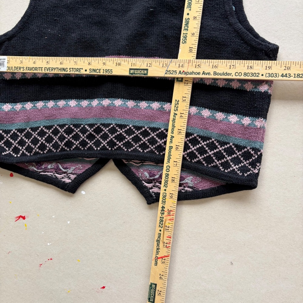Vintage 90s Christopher Banks Hand Embroidered Floral Sweater Vest - Picture 5 of 5